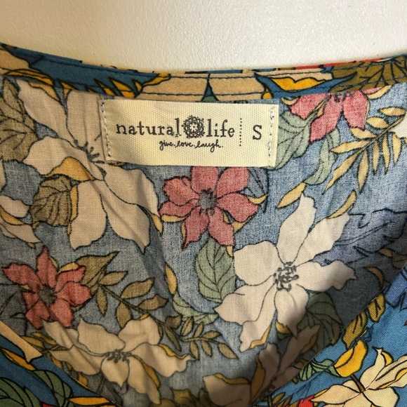 Natural Life Floral Ditsy Floral Boho Relaxed Midi Dress Lightweight Size S - Picture 7 of 11